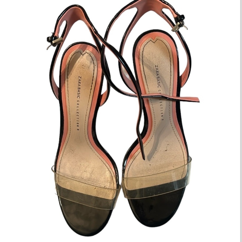 Zara Basic Collection Clear Strap Open Toe Heels … - image 3